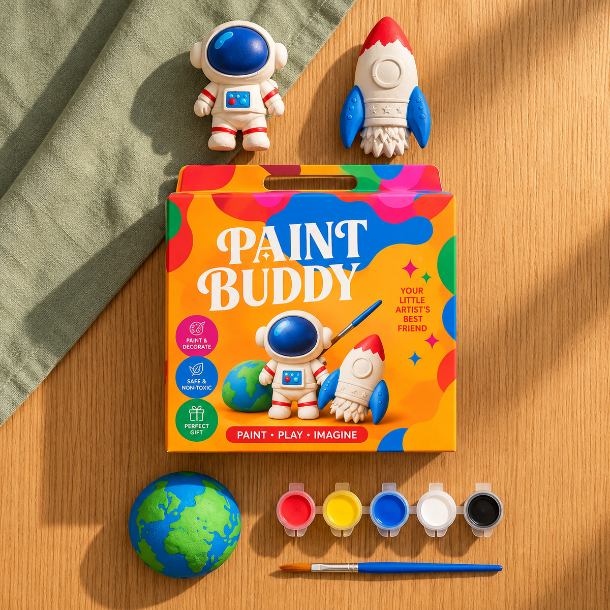 Paint Buddy Duo – Bike & Astronaut