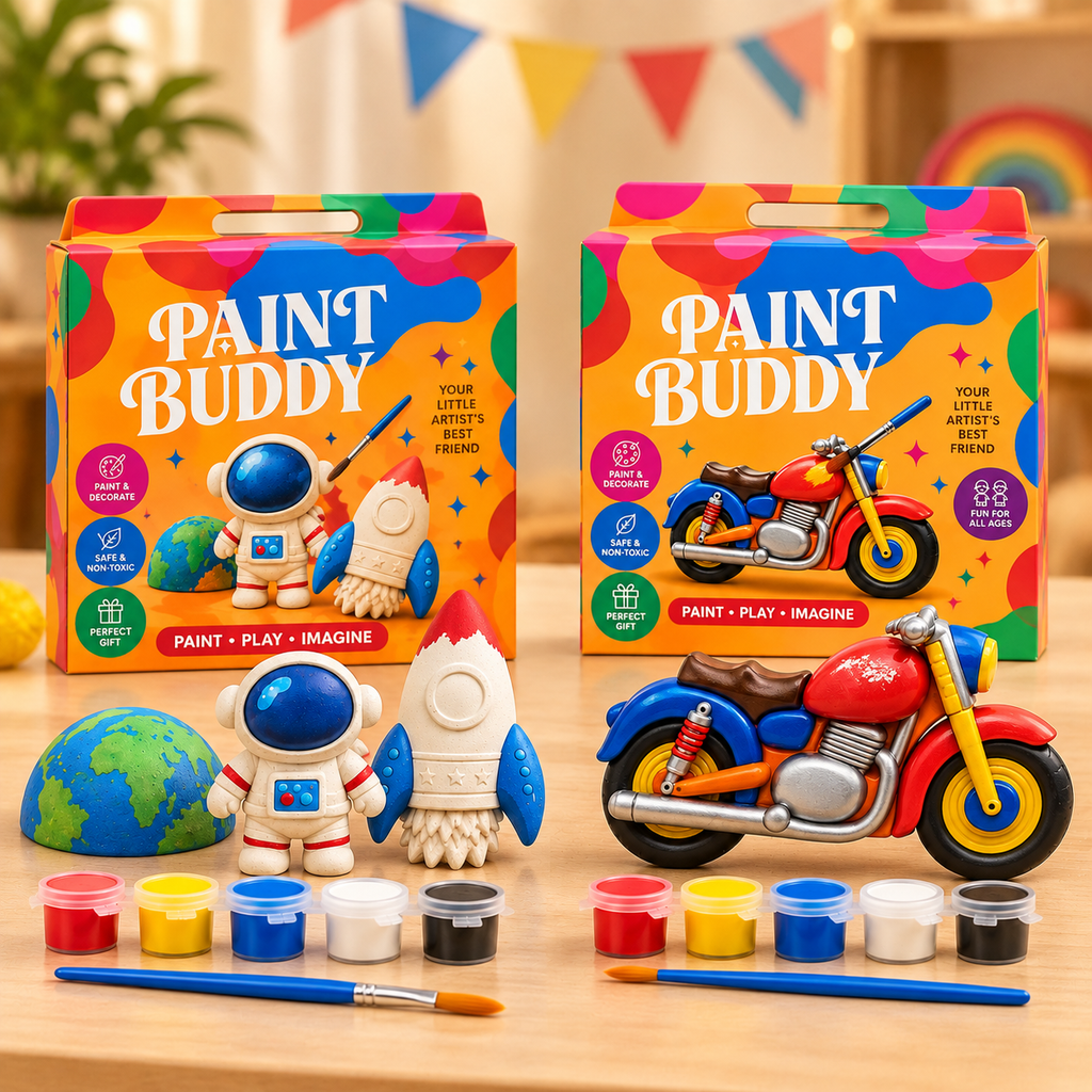 Paint Buddy Duo – Bike & Astronaut